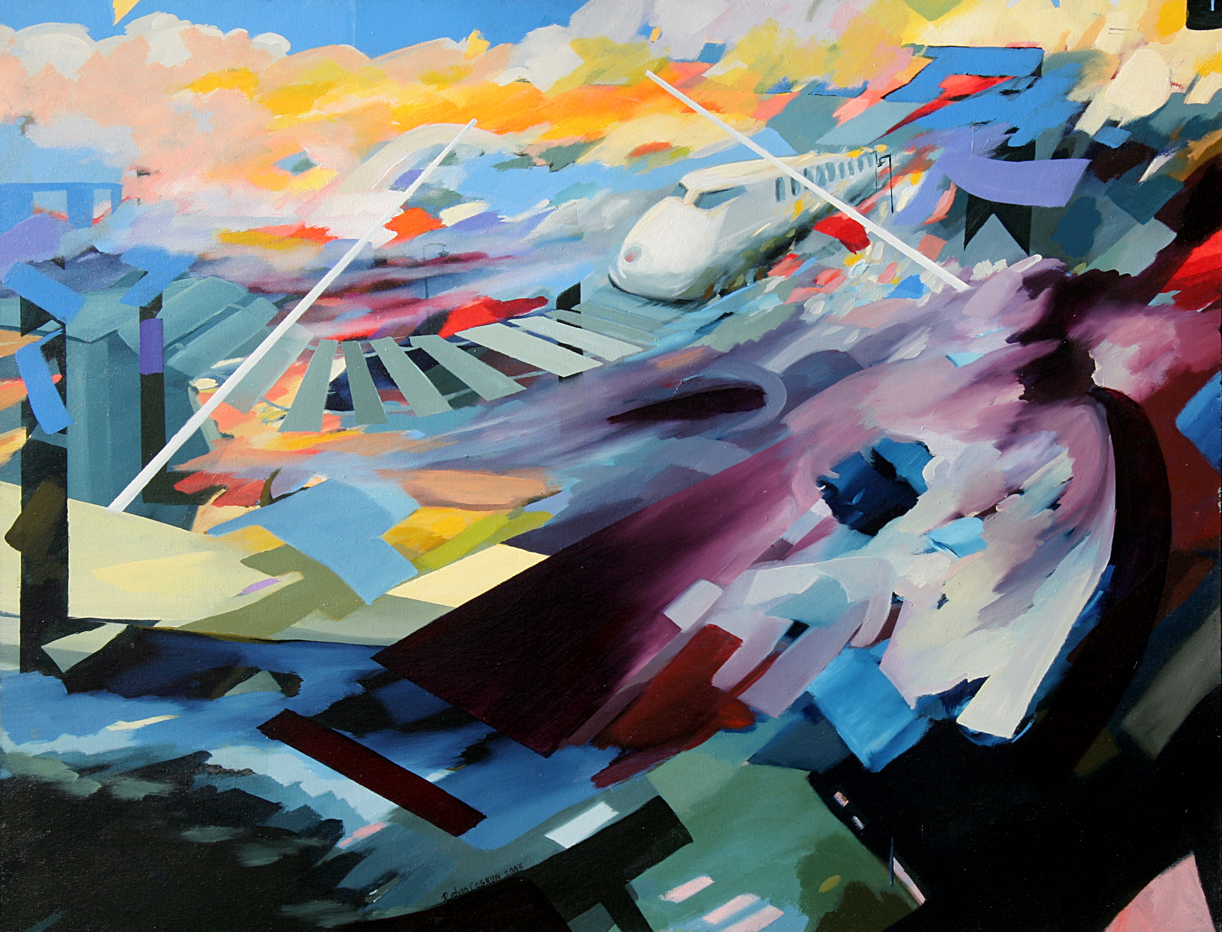 Tuval Üzerine Yağlıboya 'Tren' 100x120 cm 2003